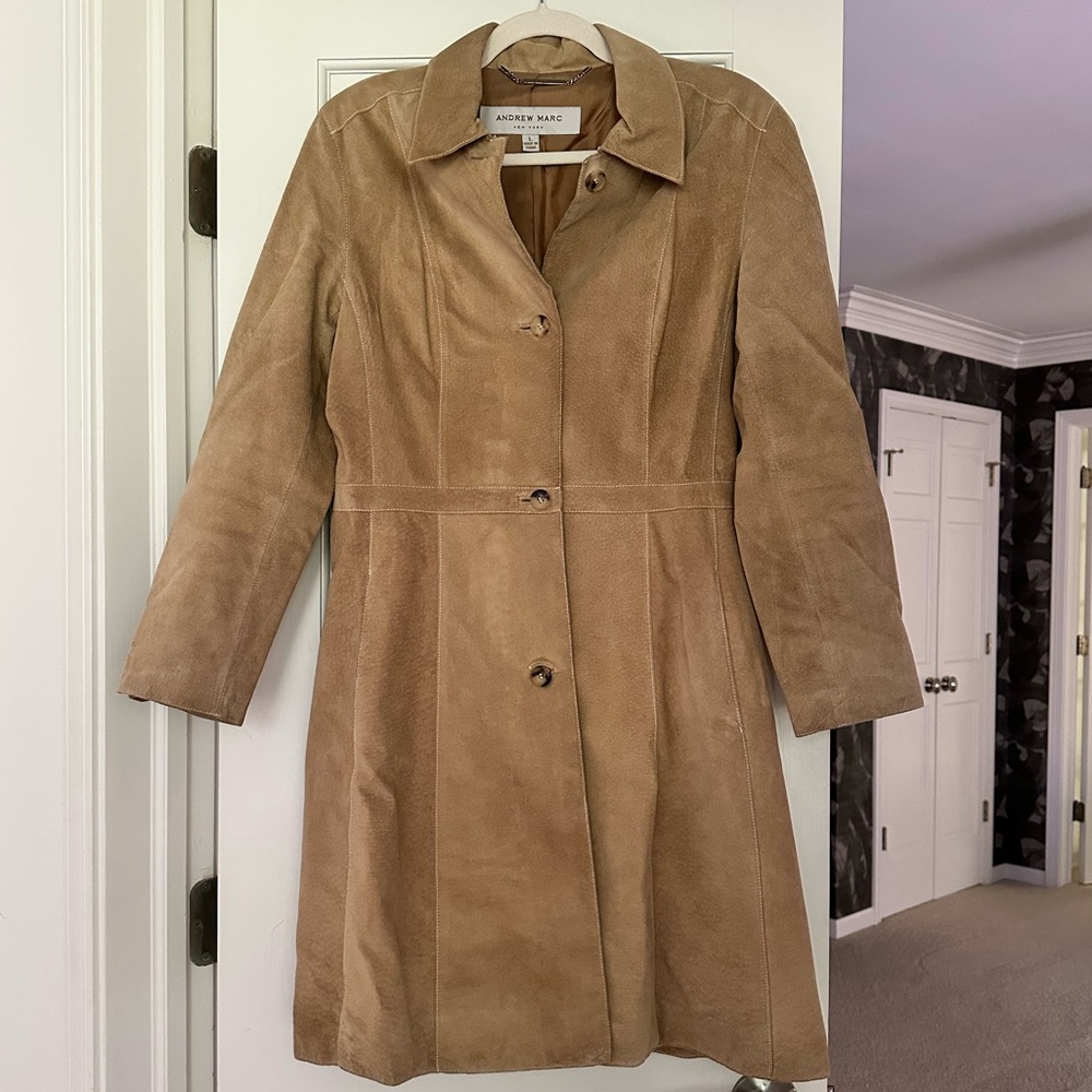 Andrew Marc Tan Suede Jacket Size Large